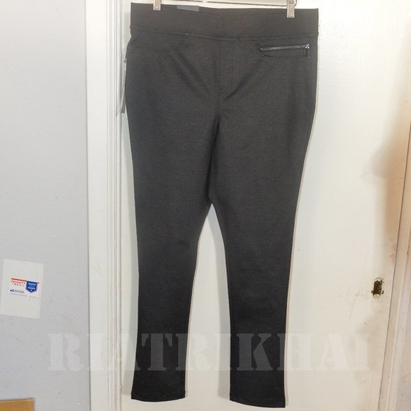 DKNY Jeans Mid Rise Pull On Ponte Pant‎ Gray Diamond - Picture 1 of 4